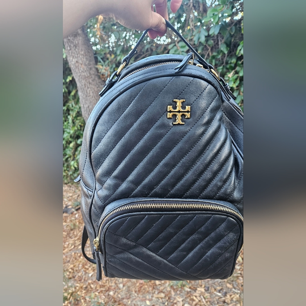 Tory Burch KIRA Black Quilted Backpack